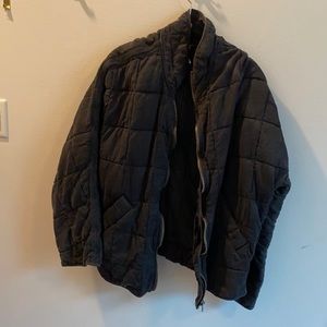 oversized black free people quilted jacket